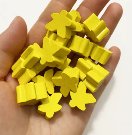 Meeples de madera, 20 piezas, 5 colores, 16mm