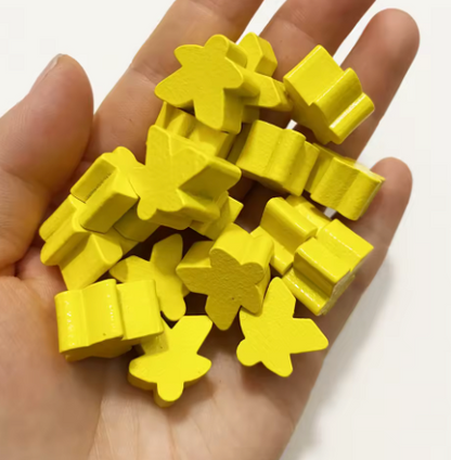 Meeples de madera, 20 piezas, 5 colores, 16mm