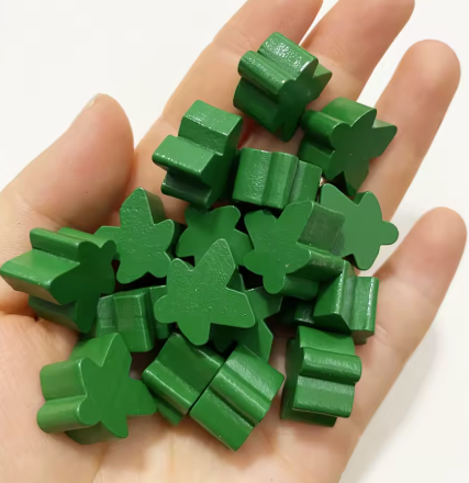 Meeples de madera, 20 piezas, 5 colores, 16mm