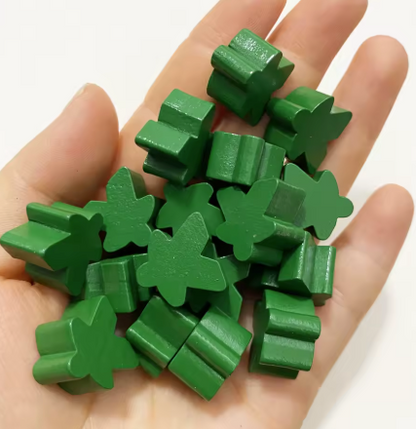 Meeples de madera, 20 piezas, 5 colores, 16mm
